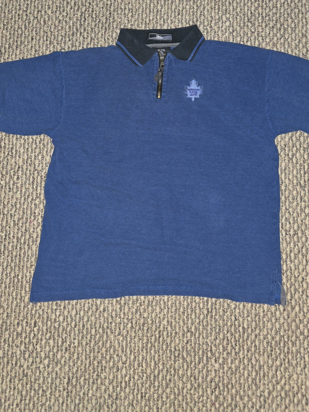 Vintage Pro Player Blue Short-Sleeve Polo with Zip Collar